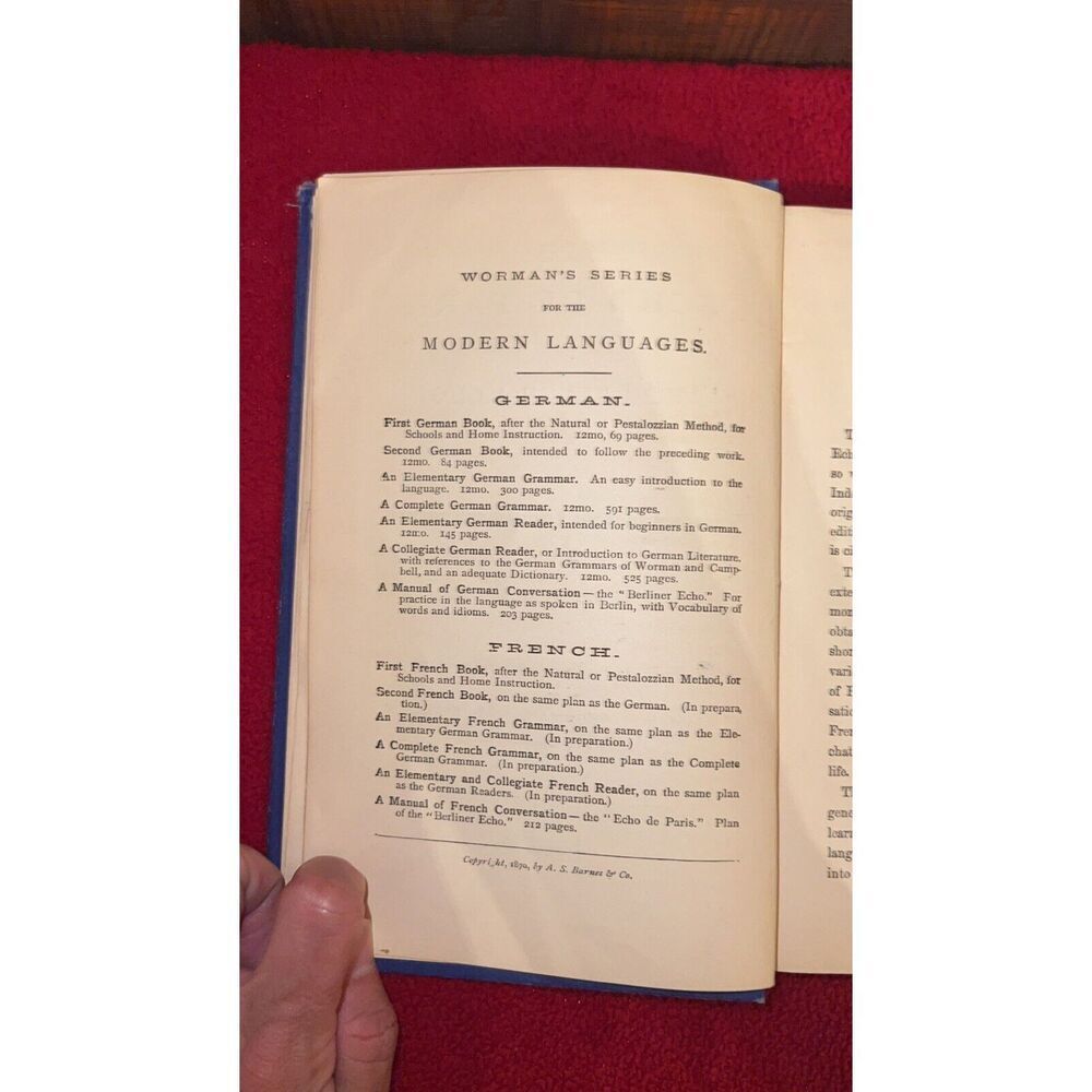 Rare Antique 1881 Antique Blue Hardcover Book French Echo by James H. Worman - Picture 11 of 16